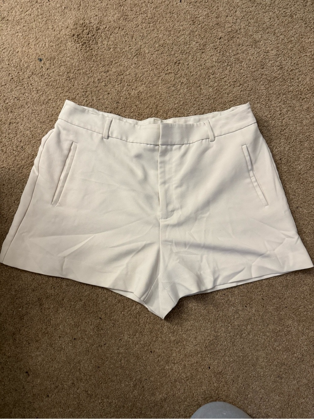 Nine West White High-Waist Tailored Shorts
